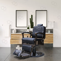 Barber Salon Hair Cutting Chair Black and Brown - dayjour