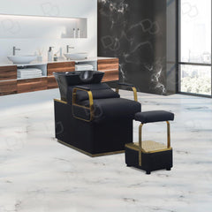 Luxury Salon Hair Washing Chair Black & gold - shampoo chair - dayjour