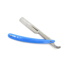 Turkish Plastic Handle Stainless-Steel Straight Razor (Blue)