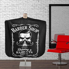 Waterproof Cool Printed Nylon Barber Cape Black