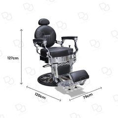 Black and Silver Barber Hair Cutting Chair Gents - Dayjour