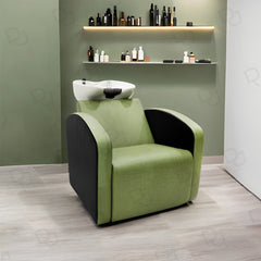 Salon Spa Professional Hair Washing Shampoo Chair Green - hair washing chair - shampoo chair - dayjour