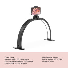 Foldable Half Moon LED Light Lamp for Nail Art Desk Table 38W Black