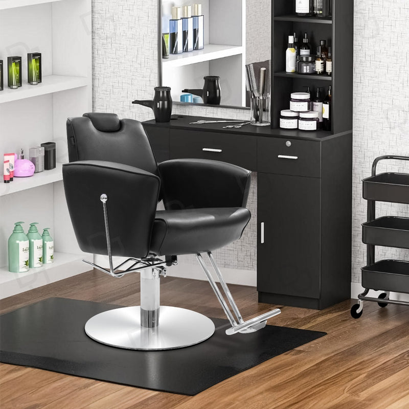 Beauty Salon Hair Styling Ladies Chair Black with Adjustable Headrest & Footrest - salon chair - ladies chair- dayjour