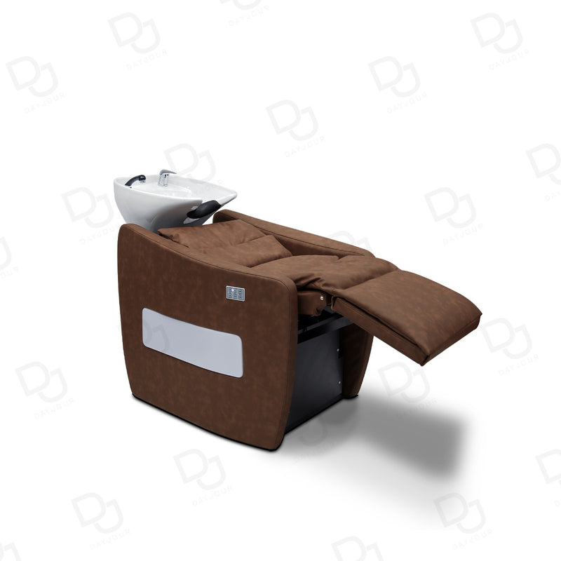 Electric Hair Washing Shampoo chair with Light and Massage for Salon & Spa Brown - dayjour - hair washing chair -shampoo chair