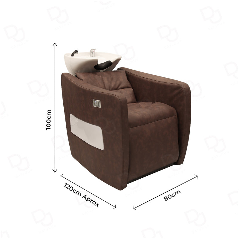 Electric Hair Washing Shampoo chair with Light and Massage for Salon & Spa Brown - dayjour - hair washing chair -shampoo chair