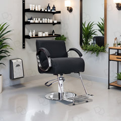 Salon Spa Professional Ladies Hair Styling Cutting Chair Black - hair styling chair - hair cutting  chair - salon chair - dayjour
