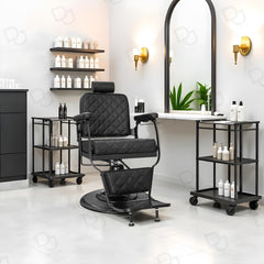Barber Salon Professional Gents Chair for Hair Cutting & Styling - dayjour- black barber chair - black hair cutting chair - gents chair - dayjour