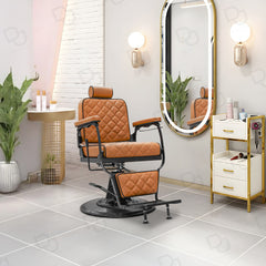 Hair Cutting & Styling Brown Black Barber Salon Professional Gents Chair - gents chair - hair cutting chair - barber chair - dayjour