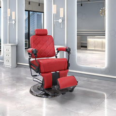 Barber Gents Salon Hair Cutting Chair Red - barber chair - salon chair- gents chair - hydrualic and reclining chair - dayjour 