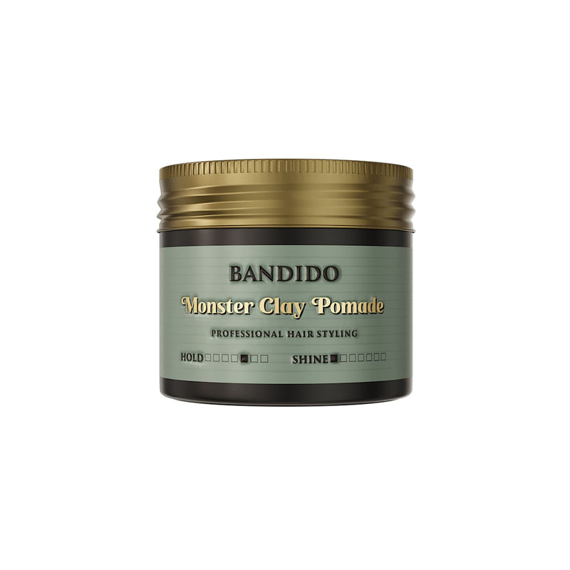 Bandido Monster Clay 125ml - Bandido Matte Hair Wax - Bandido Hair Clay Pomade - Strong Hold Matte Clay - Men's Matte Hair Wax - Textured Hair Styling Clay - Slick Back Styling Clay - No Shine Hair Wax - Bandido Styling Product UAE - Barber Hair Clay