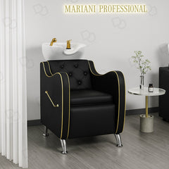 Salon Spa Hair Washing Shampoo Chair Black & Gold - shampoo chair - hair washing chair - dayjour 