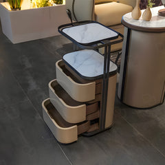 Salon Spa Product Storage Trolley with 3 Tier Shelves Beige Color - salon trolley - salon furniture uae - salon items - salon supplier - dayjour