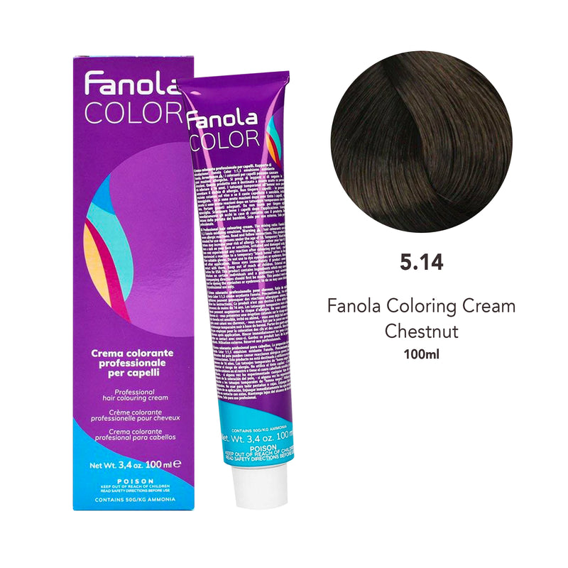 Fanola Hair Coloring Cream 5.14 Chestnut 100ml
