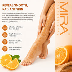 MIRA Orange Sugar Scrub 3000ml for smooth radiant and moisturized skin