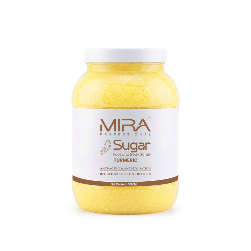 MIRA Turmeric Sugar Foot and Body Scrub 3000ml for exfoliating smoothing and refreshing skin
