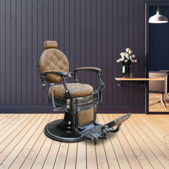 Barber Hair Cutting Chair Old Brown for Salon - dayjour