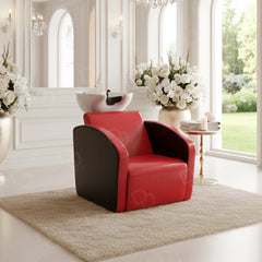 Salon Spa Professional Hair Washing Shampoo Chair Red Black - Hair washing shampoo chair - Hair salon furniture in UAE - Dayjour