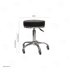 Hydraulic salon stool with black padded seat and chrome base on wheels - salon stool - nail salon technician stool - Dayjour - UAE