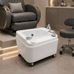 professional white foot spa bath basin with remote control for pedicure and spa treatments