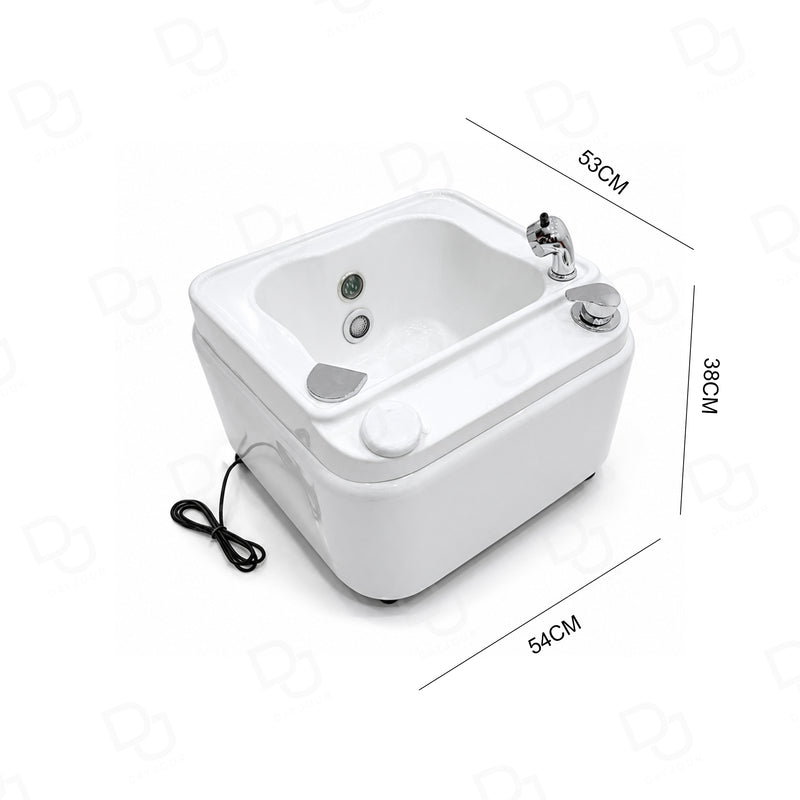 professional white foot spa bath basin with remote control for pedicure and spa treatments