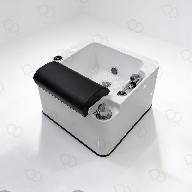 professional pedicure foot bath basin with padded footrest and wireless remote option