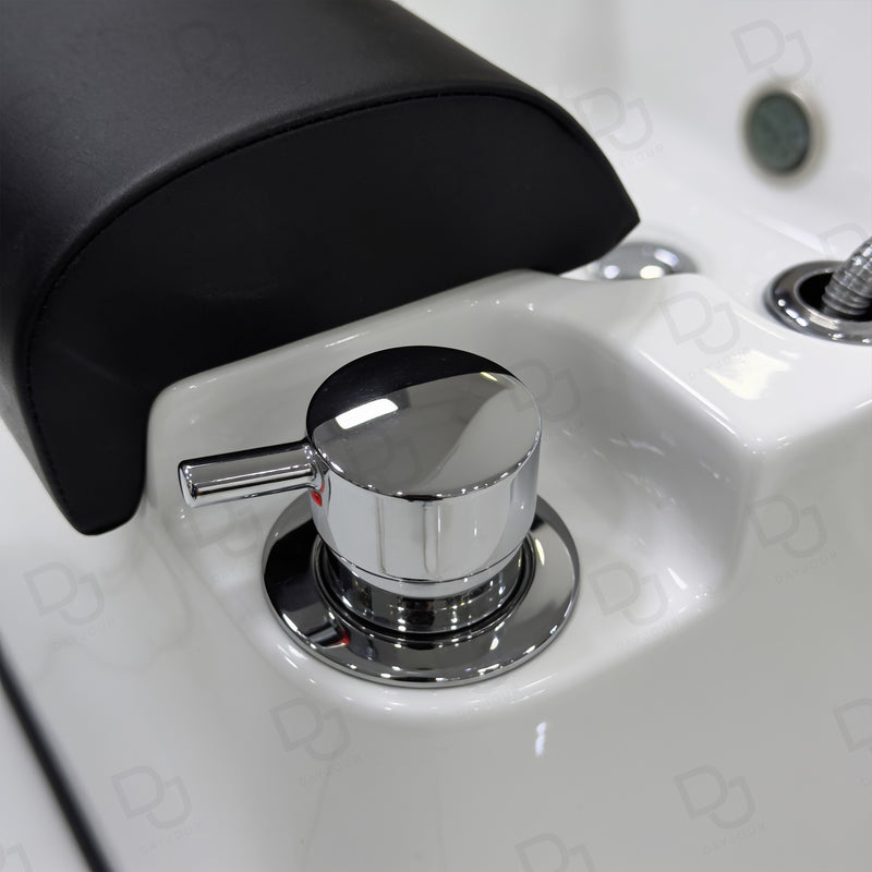 professional pedicure foot bath basin with padded footrest and wireless remote option