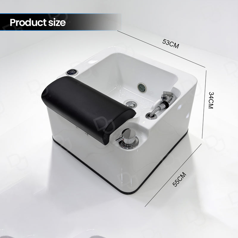 professional pedicure foot bath basin with padded footrest and wireless remote option