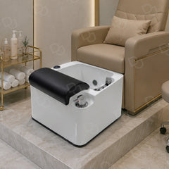 professional pedicure foot bath basin with padded footrest and wireless remote option