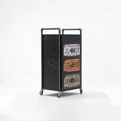 Black 3-drawer professional salon trolley with wheels for hairdressing and beauty tool storage
