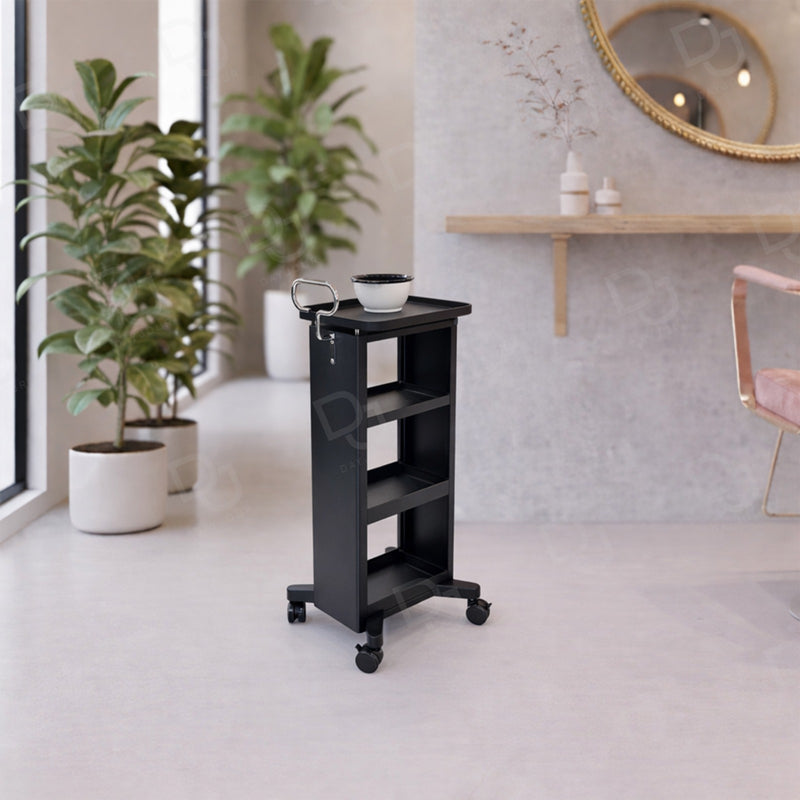 Professional Salon & Spa Metal Trolley with Multi-Tier Storage and 360° Rotating Wheels - Salon trolley - Dayjour - UAE - Metal trolley in Dubai