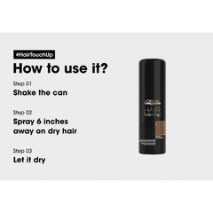 L’Oreal Hair Touch Up Dark Blonde - L’Oreal Professionnel Hair Touch Up - Dark Blonde Root Concealer - grey root cover spray - temporary root concealer UAE - hair root touch up spray UAE - grey hair cover spray - dark blonde hair root spray - L’Oreal root touch up - professional hair products UAE