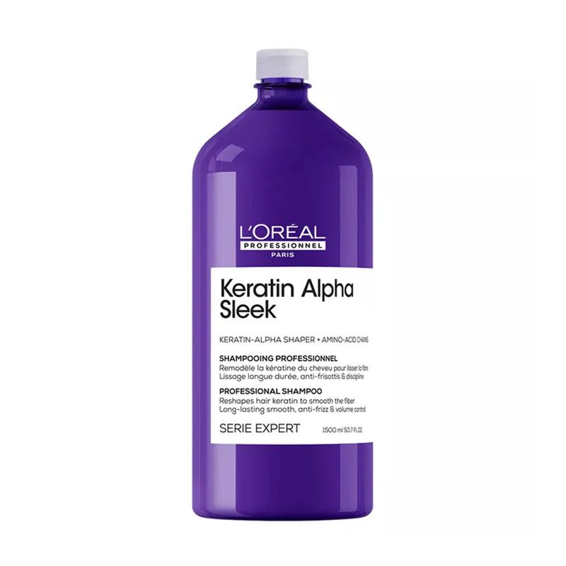 L'Oréal Professionnel Keratin Alpha Sleek Shampoo 1500ml professional smoothing shampoo anti-frizz UAE