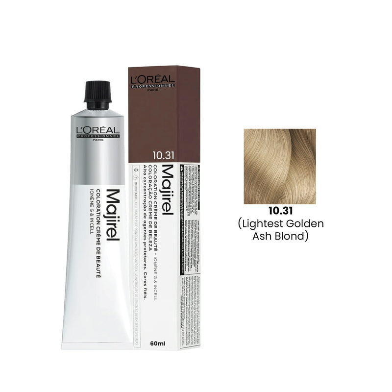 L'Oréal Professionnel Majirel 10.31 Lightest Golden Ash Blonde Hair Color 60ml professional salon hair dye
