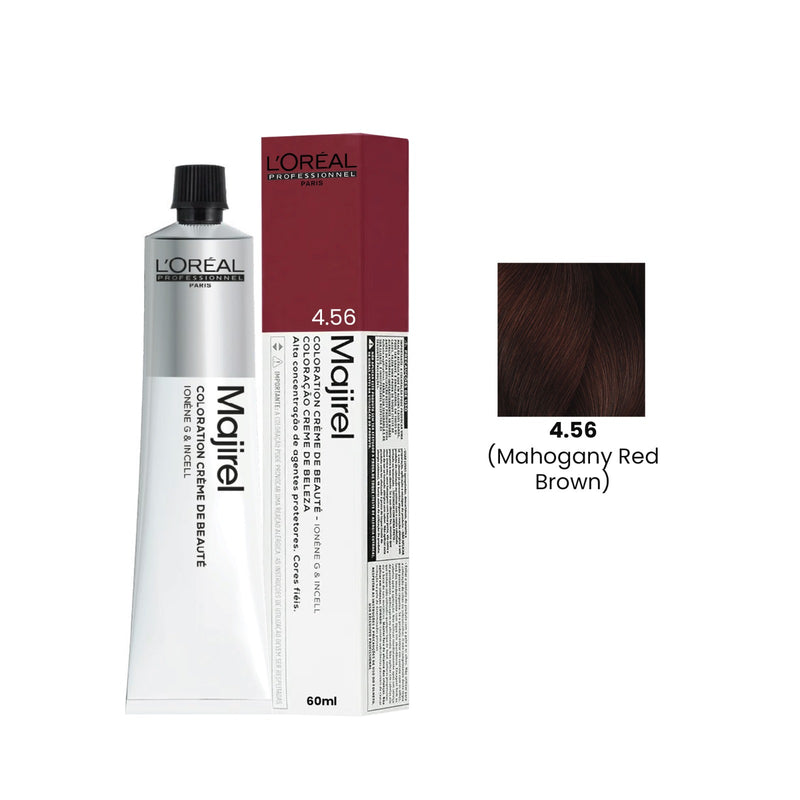 L’Oréal Majirel 4.56 hair color 60ml tube mahogany red brown professional salon dye UAE