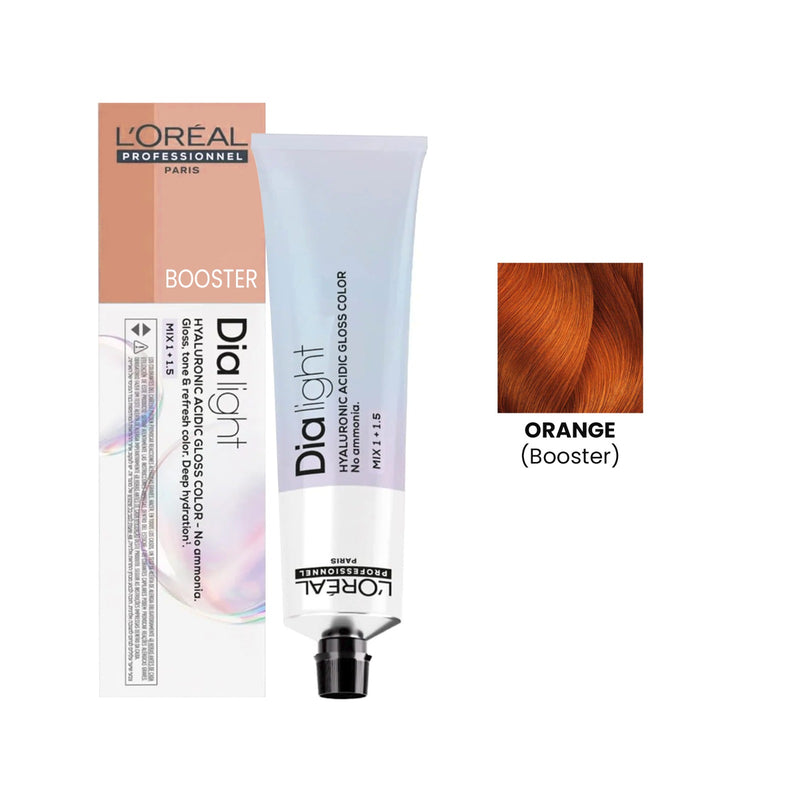 L'Oréal Dia Light Orange Booster 60ml ammonia-free professional hair color booster for vibrant orange tones UAE
