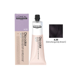 L’Oréal Dia Color 4.20 burgundy brown 60ml professional hair color tube salon gloss UAE - loreal dia color 4.20 - burgundy brown hair color uae - salon hair gloss burgundy - ammonia free hair dye uae - loreal dia color professional - demi permanent burgundy tone