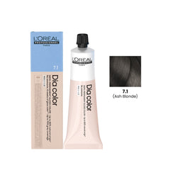 L'Oréal Dia Color 7.1 - Dia Color Ash Blonde UAE - Ash Blonde hair colour, L'Oréal Ash Blonde hair dye - Dia Color 60ml - professional hair colour UAE - demi-permanent colour - ammonia-free hair dye - ash blonde salon colour - L'Oréal Professionnel UAE