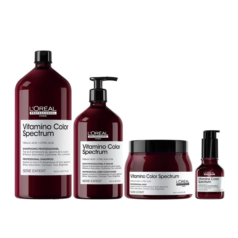 L’Oréal Professionnel Vitamino Color Spectrum Haircare Set – Shampoo, Conditioner, Mask & Serum for Radiant Color Protection - Loreal UAE - Loreal hair care - Dayjour - UAE - Abu Dhabi