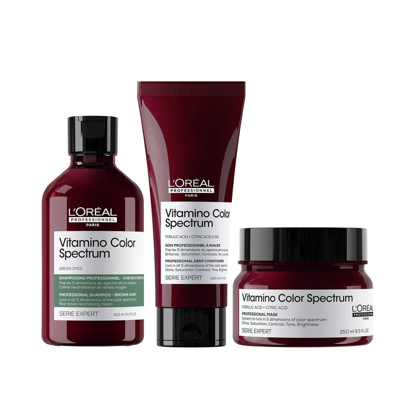 L’Oréal Professionnel Vitamino Color Spectrum Green Shampoo, Conditioner & Mask Package - loreal UAE - loreal vitamino color spectrum offer package - Dayjour - UAE