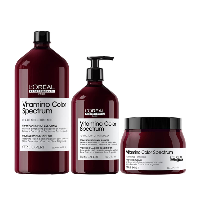 L’Oréal Professionnel Vitamino Color Spectrum Trio Pack – Shampoo, Conditioner & Mask - treatment package - offer package - loreal UAE - Dayjour - UAE