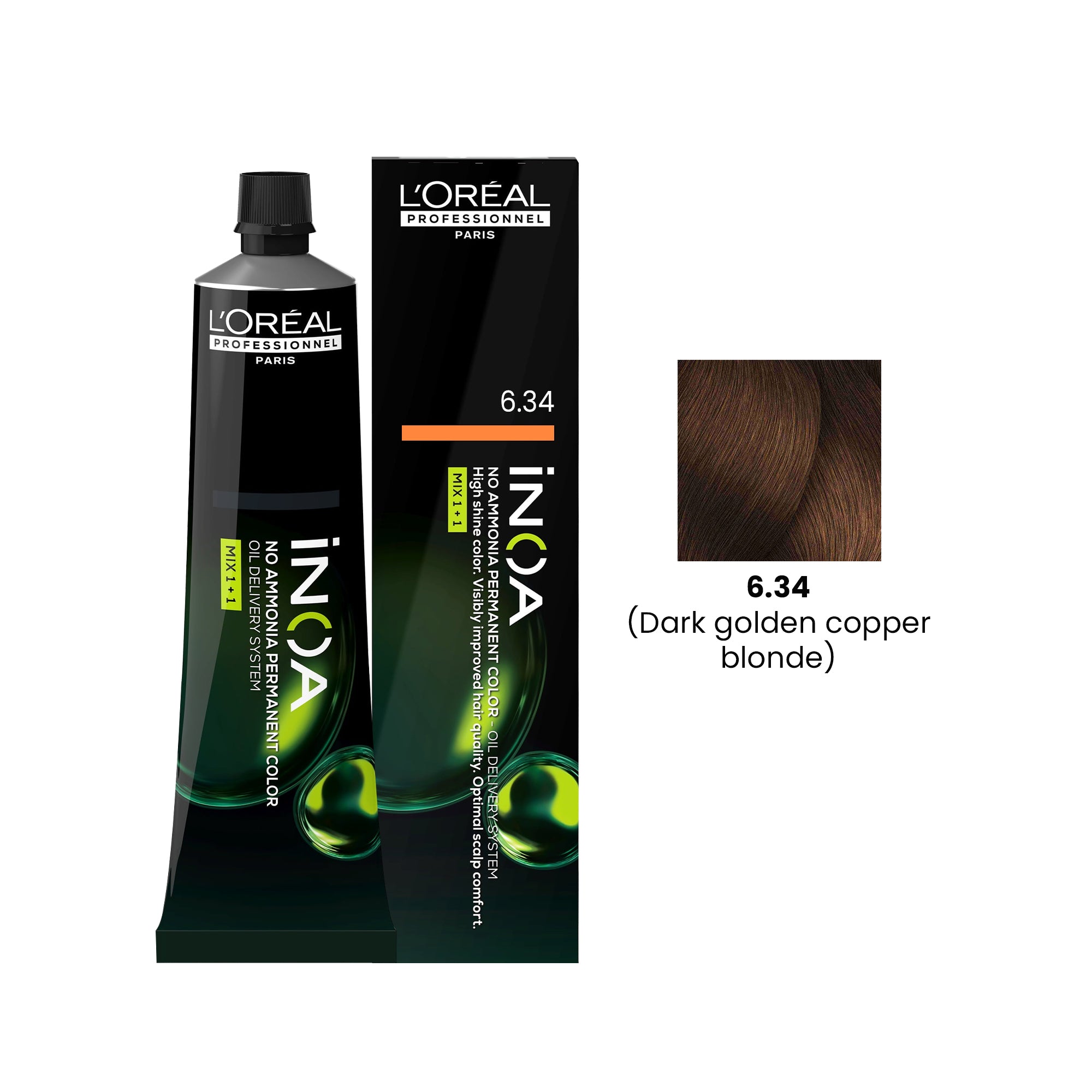 Loreal Professional iNOA Hair Color 60g 6.34 Dark Golden Copper Blonde ...