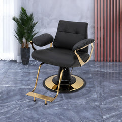 Luxury Black & Gold Ladies Hair Styling Chair for Professional Salons - Ladies hair styling chair Oman - Ladies salon chair Saudi Arabia - Dayjour - UAE