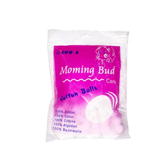 Moming Bud Care Soft Cotton Balls – Gentle & Absorbent – 2 Packs of 100 Pcs - cotton balls - makeup remover cotton balls - cotton balls for salon spa - dayjour - UAE