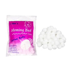 Moming Bud Care Soft Cotton Balls – Gentle & Absorbent – 2 Packs of 100 Pcs - cotton balls - makeup remover cotton balls - cotton balls for salon spa - dayjour - UAE