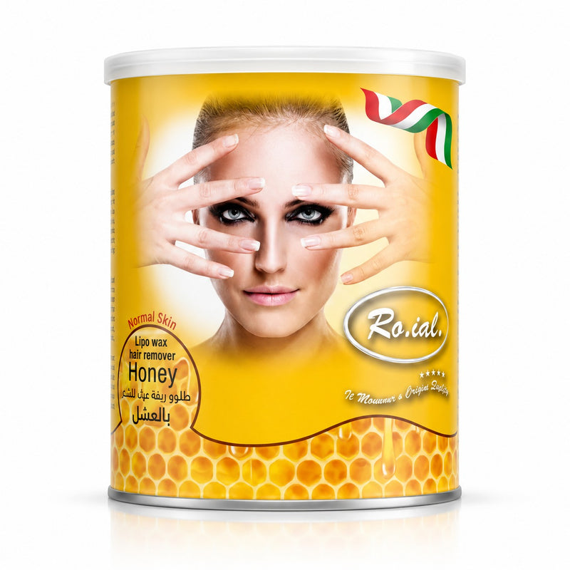 Roial Hair Remover Wax - Roial Wax Lipo - Roial Honey Wax 600ml - Honey Hair Removal Wax - Professional Hair Removal Wax - Salon Wax - Body Wax - Mineral Oil Wax