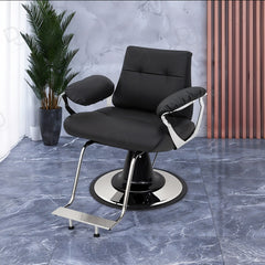 Professional Black & Silver Ladies Hair Styling Chair for Salons - black salon furniture - Salon Furniture in Saudi - UAE - Dayjour