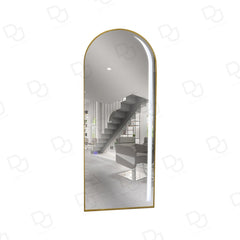 Professional Salon Mirror Wall-Mounted with Golden Finish and LED Light - Salon Mirror Saudi Arabia - salon mirror Oman - Dayjour - UAE