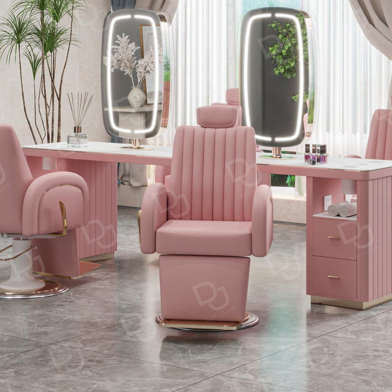 Royal Ladies Makeup and Hair Cutting Chair Pink - dayjour
