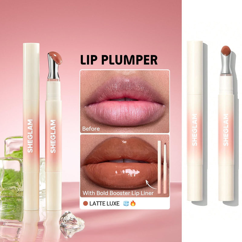 SHEGLAM Bold Booster Lip Plumper Latte Lux - Nude Plumping Lip Gloss UAE - Dayjour - Lip booster in Abu Dhabi - Metal lip plumper
